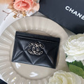 [二手] CHANEL 19黑銀卡包