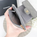 [二手] CHANEL CF 三折短夾 大象灰_6