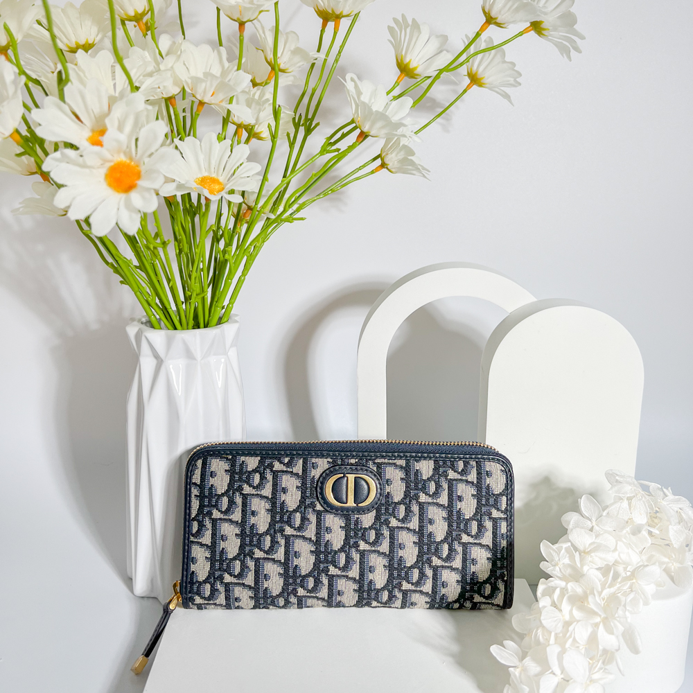 DIOR 30 MONTAIGNE 老花拉鍊長夾