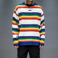 拚色條紋針織毛衣