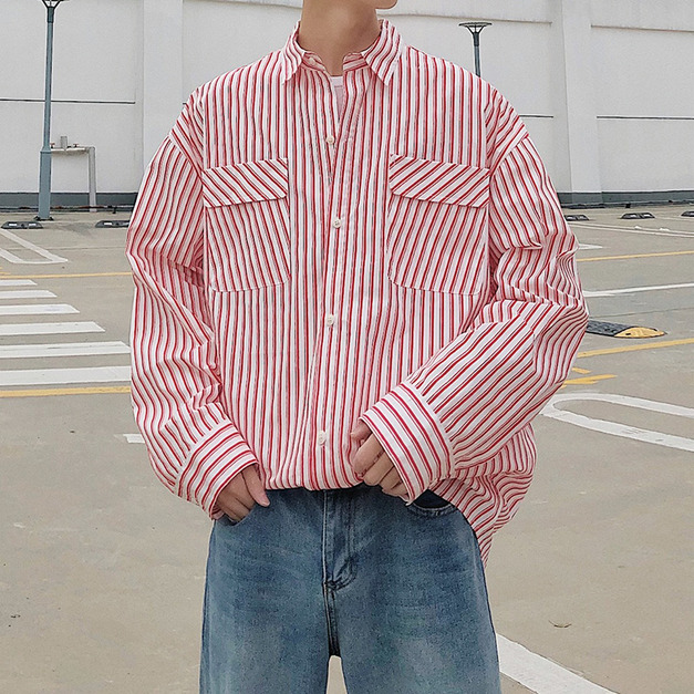 休閒條紋襯衫