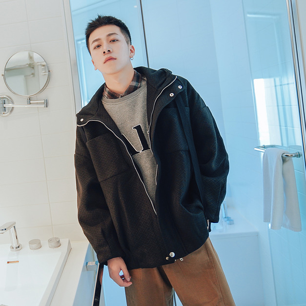 日系工裝連帽夾克外套
