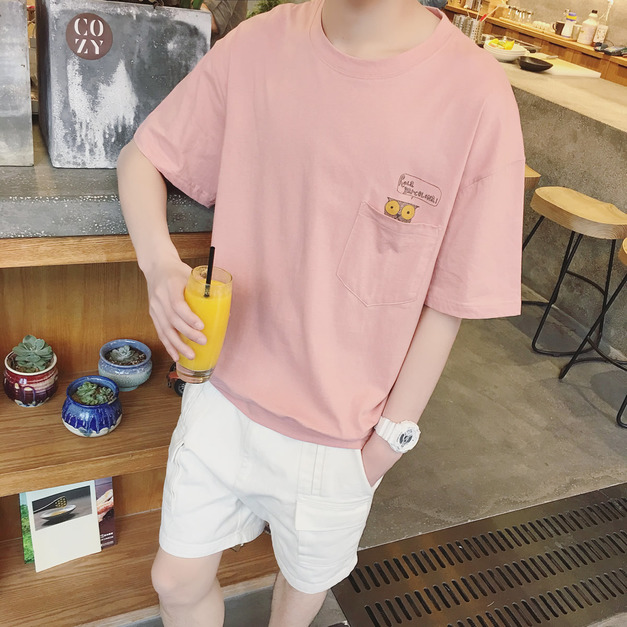 胸前貓口袋/短袖Tee
