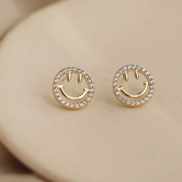 Sourire 耳環｜18K金｜鉑金｜方晶鋯石｜925銀針