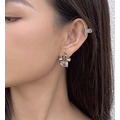 Paper Clip 耳環｜鉑金｜方晶鋯石｜925銀針_1