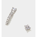 Courbe 耳環｜鉑金｜方晶鋯石｜925銀針_5