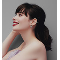 Paper Clip 耳環｜鉑金｜方晶鋯石｜925銀針