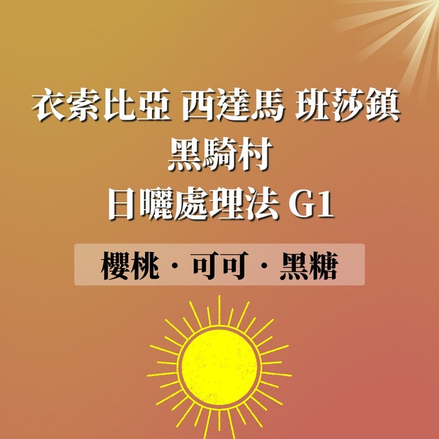 衣索比亞 西達馬 黑騎村 日曬處理法 G1