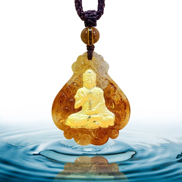 菩提葉藥師佛-黃金琉璃項鍊