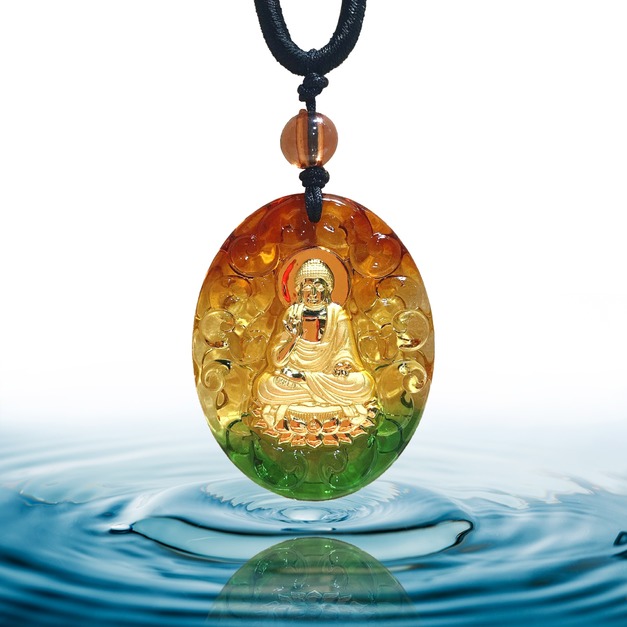 釋迦摩尼佛-黃金琉璃項鍊