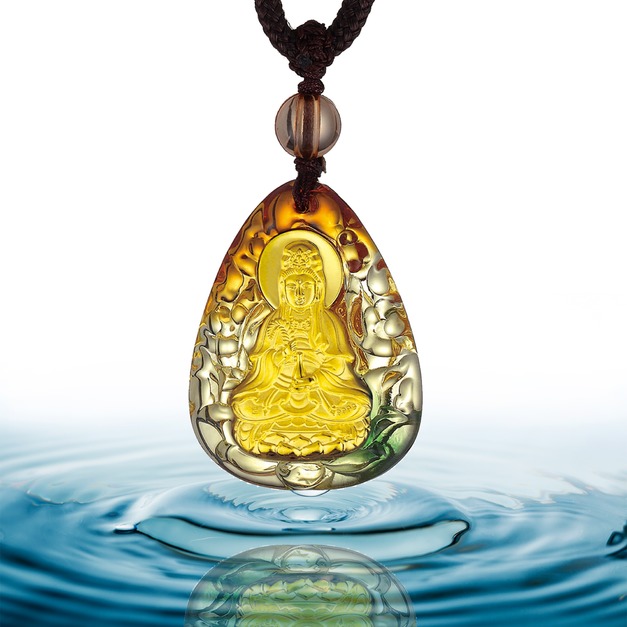 滴水心經-黃金琉璃項鍊