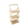 原木手工三層架加桿 Wooden 3-Tier rack shelf with Cup Hanger