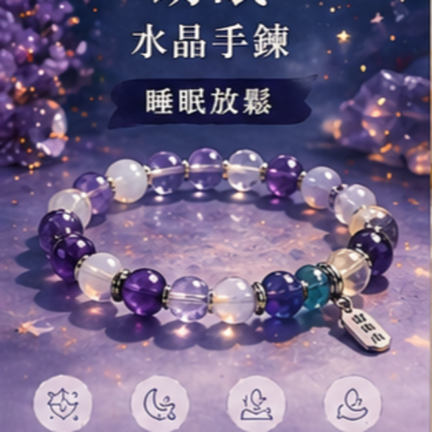 睡前放鬆水晶手鍊｜好好休息