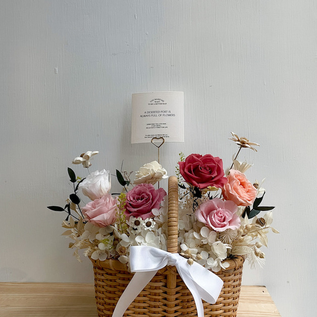 永生花花籃｜有橘