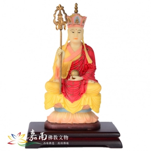 地藏王菩薩*冠帽-彩繪波麗佛像(3寸5)(底座顏色隨機)