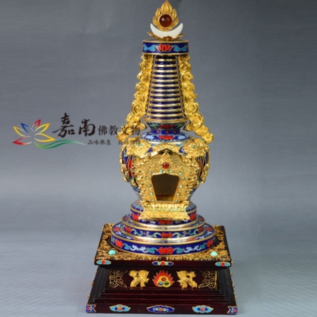 景泰藍尊聖寶塔-藍(1尺5寸7)