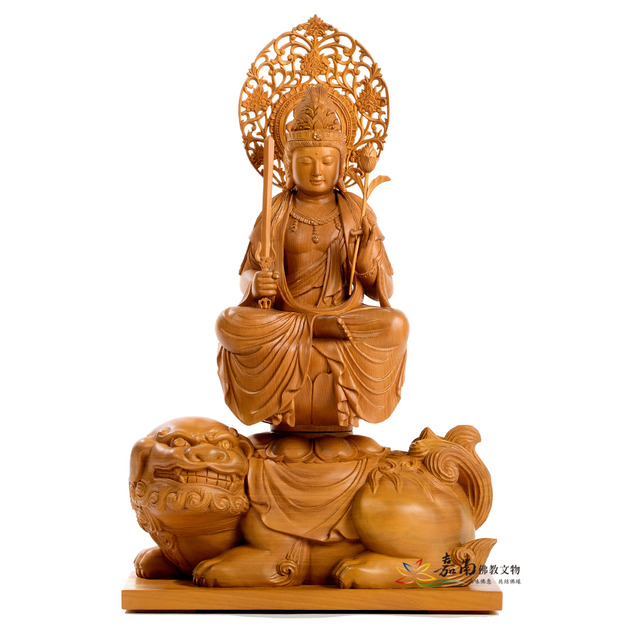 文殊菩薩-台灣檜木(8寸8)