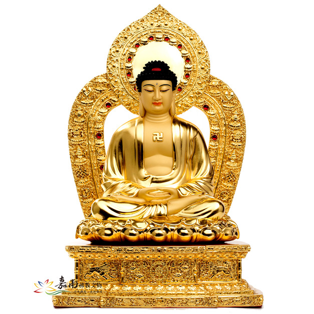 貼金釋迦牟尼佛-1尺4寸2│顯宗合金製佛像- 嘉南佛教文物