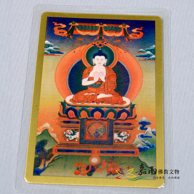 彩繪佛卡│銅箔護身卡-毘盧伽納佛