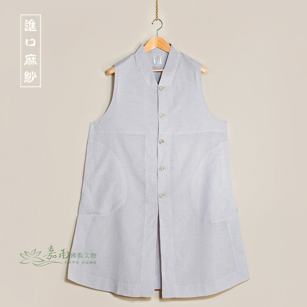 中褂背心-灰(進口麻紗)