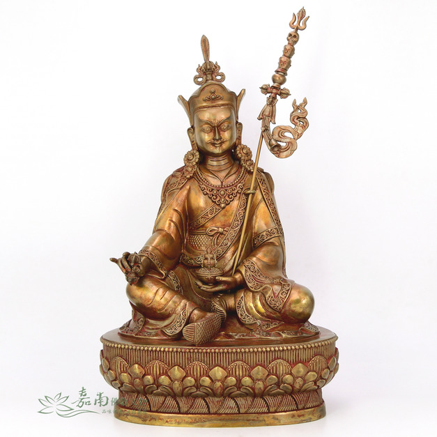 蓮花生大士-精雕黃銅(7寸)