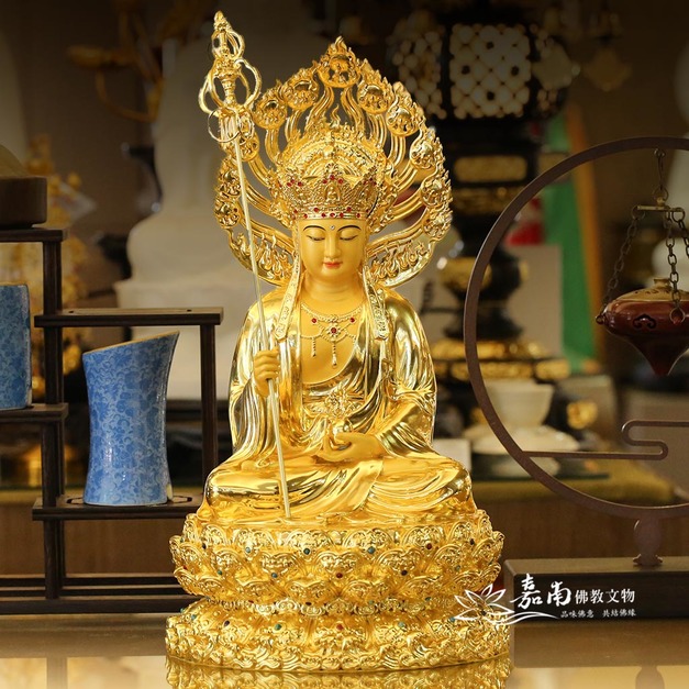 1尺貼金蓮座地藏王菩薩- 精工全身貼金｜莊嚴慈悲法相