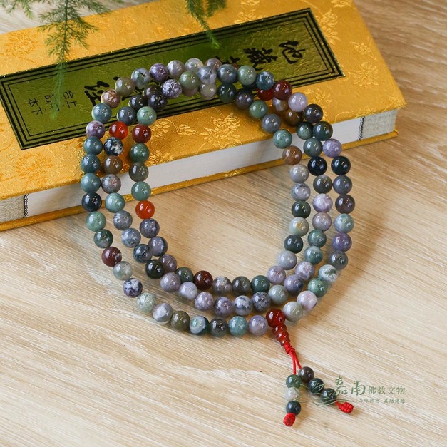 七彩石念珠(8mm) ｜對應七輪．提升能量場