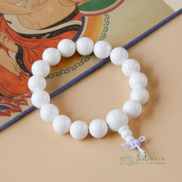 硨磲手珠(12mm) 天然白色佛珠｜潔白守護 淨心平安