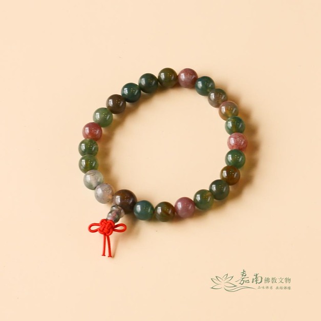 七彩石手珠 (8mm) 石珠通透溫潤，適合修行佩戴或日常搭配