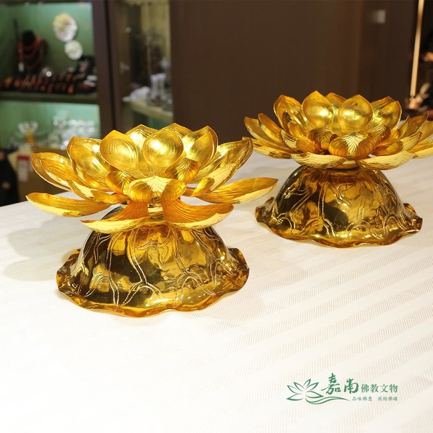 手工鎏金蓮花台(大)｜佛堂供奉莊嚴擺設