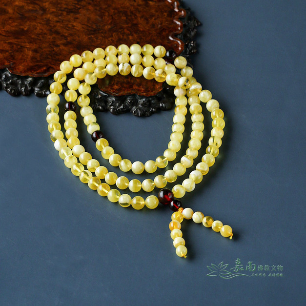 天然白花蜜蠟念珠 (9mm圓珠) (網路限定特價) RDB002