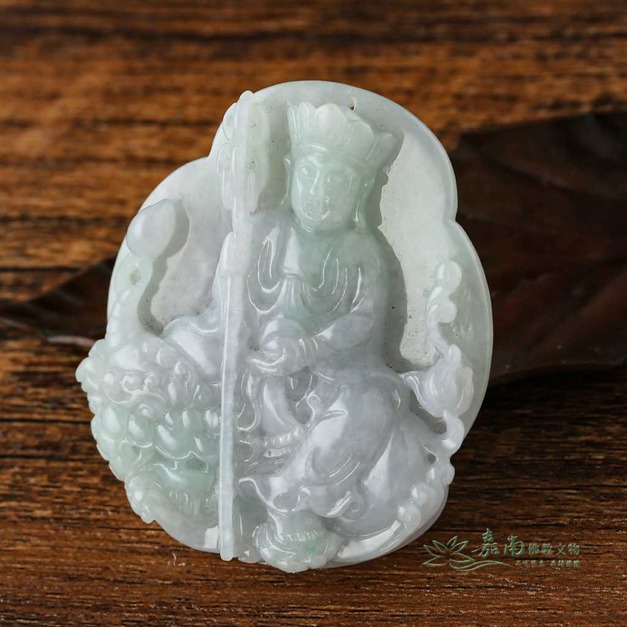 天然翡翠玉地藏菩薩雕件 58mm RCC011｜嘉南佛教文物
