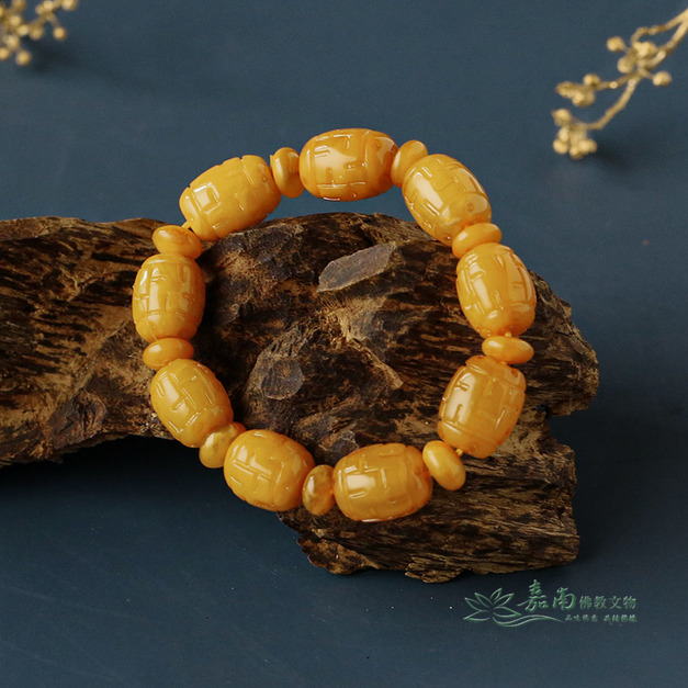 天然蜜蠟手珠 (雕刻桶珠13x16mm) (網路限定特價) RDA006