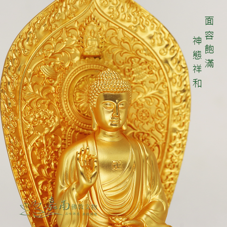 阿弥陀三尊佛　純金　掛軸 阿彌陀佛-鍍純金佛像(3寸) -佛具用品百貨首選| 嘉南佛教文物