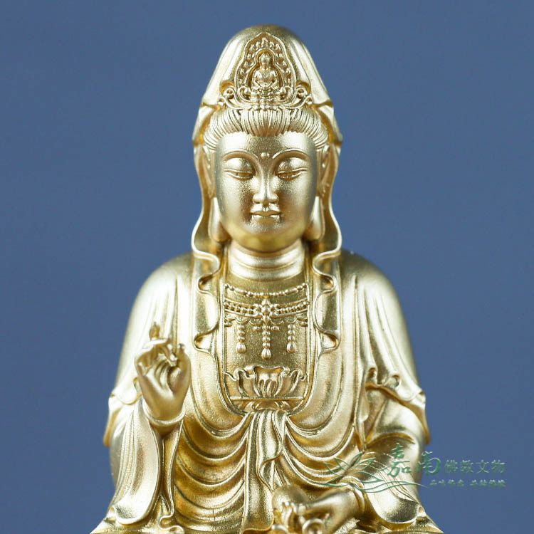EC511 時代物【金工家 好衛 作】金銅「聖観音菩薩立像」高18.5cm