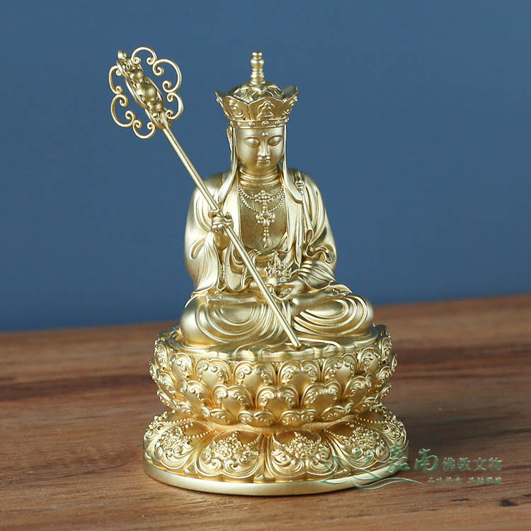 地藏王菩薩-黃銅鍍金佛像(10cm) | 嘉南佛教文物｜佛像、佛堂設計、台北 