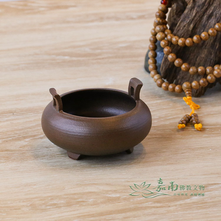 FDB087-陶瓷雙耳無蓋香爐-紅-