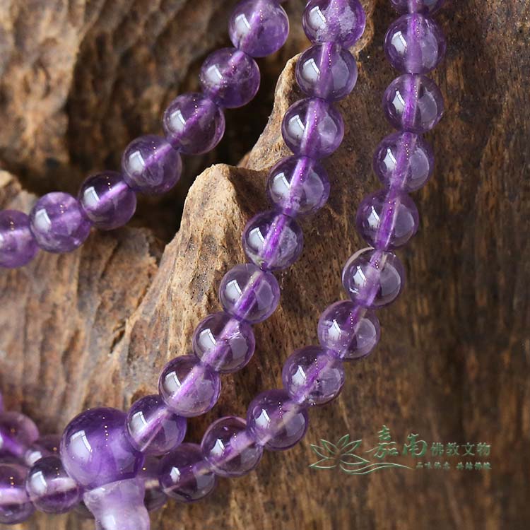 紫水晶　片手念珠 片手念珠24玉 紫水晶黄水晶 ＜ 甲州貴石【オンラインショップ