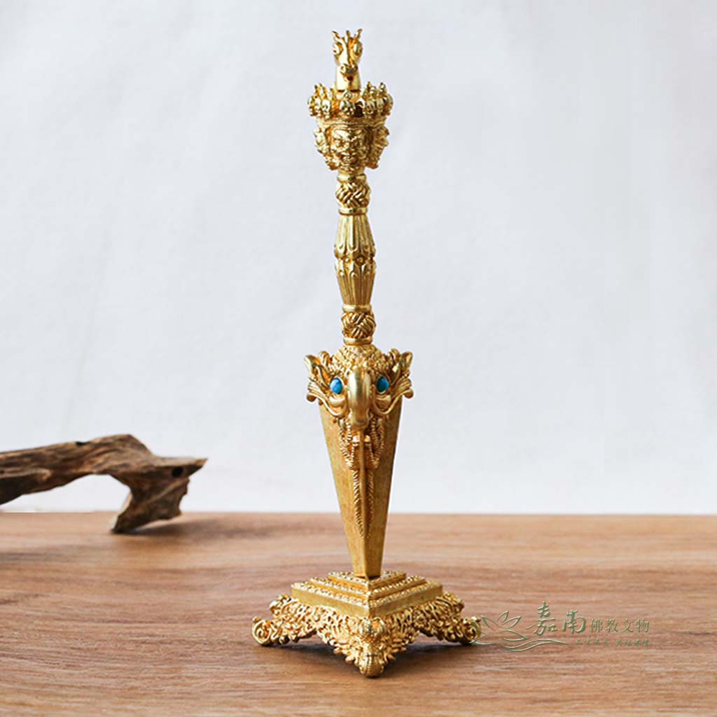 手作 純銅 密教法具 馬頭明王金剛杵35cm5 純銅金剛杵法器中式風格國風 