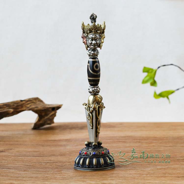 天珠8357　ががまま様専用 法相仏眼天珠　裏　金剛杵彫 天珠8357