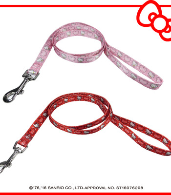 (無退換)【HELLO KITTY】點點款 寵物牽繩(紅/粉)