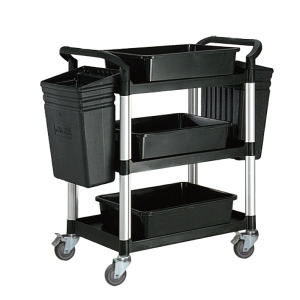 【華塑】小型三層推車 黑色 全配 長掛桶*1 短掛桶*1 RA-707B HS-707B