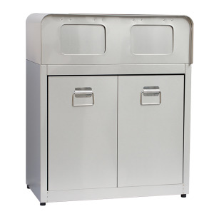 不鏽二分類 鋼資源回收垃圾桶（有檔片）TH2-80SAP 室內室外垃圾桶 環保回收箱 分類回收桶 台灣製