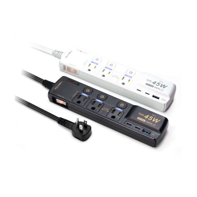 45W快充電源延長線 4切3座 3P Type-C USB PD/QC快充 防突波