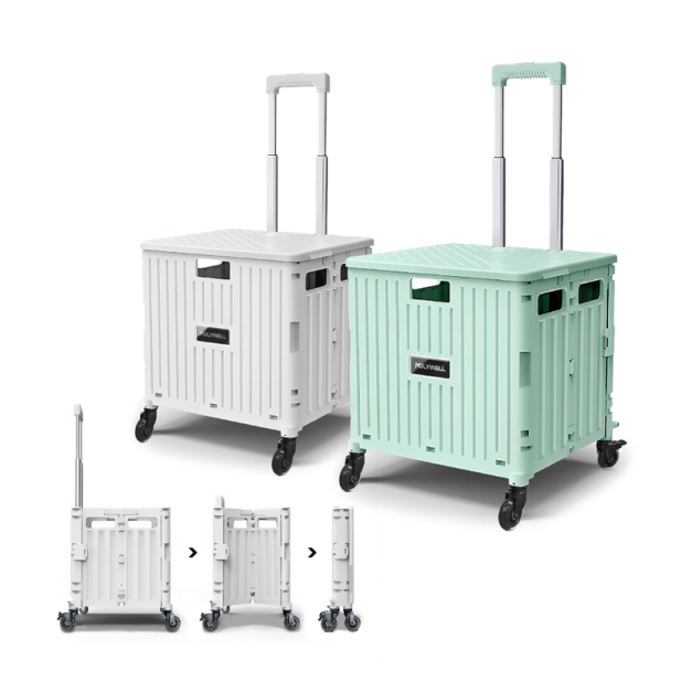 折疊式收納購物車 65L超大容量 萬向4輪 好推好拉 可水洗 耐重 折疊後不佔空間