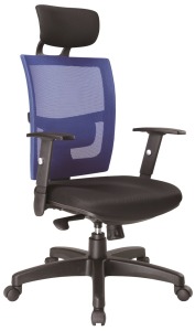 扶手網椅 高背/低背 AV電腦椅 洞網藍