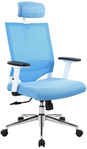 升降手電腦椅 高背/中背 LK辦公網椅 孔雀藍