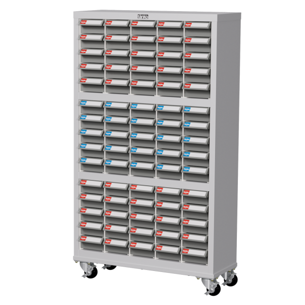 天鋼 移動款零件櫃 TKI-2515-3M 75格 ABS灰色抽屜 零件箱 附輪分類櫃 五金零件螺絲收納 玩具樂高收納 台灣製