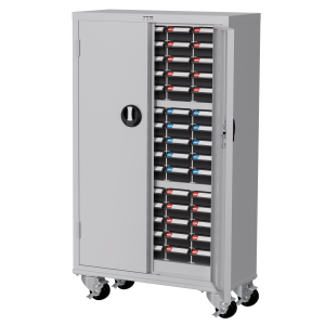 天鋼 加門型移動款零件櫃 TKI-2515DM-9 75格 PP黑色導電型抽屜 附鎖零件櫃 零件箱 分類櫃 五金零件螺絲收納 玩具樂高收納 台灣製