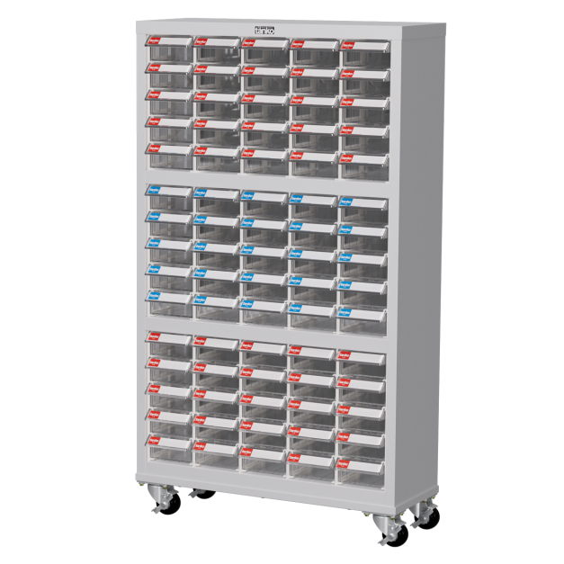 天鋼 移動款零件櫃 TKI-2515M 75格 PS透明抽屜 零件箱 附輪分類櫃 五金零件螺絲收納 玩具樂高收納 台灣製